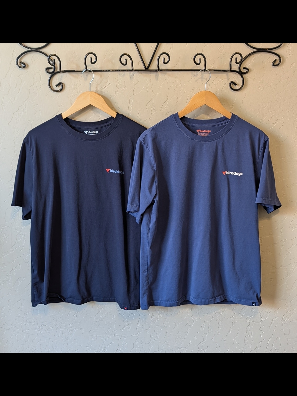 (2) Birddog Navy Blue Tee Shirts Short Sleeve